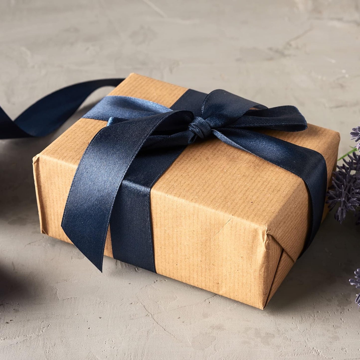 LIUYAXI Navy Blue Satin Ribbon, Double Faced 5/8" X Continuous 25 Yards Ribbons Perfect for Gift Wrapping Bows Bouquet Wedding Craft and More