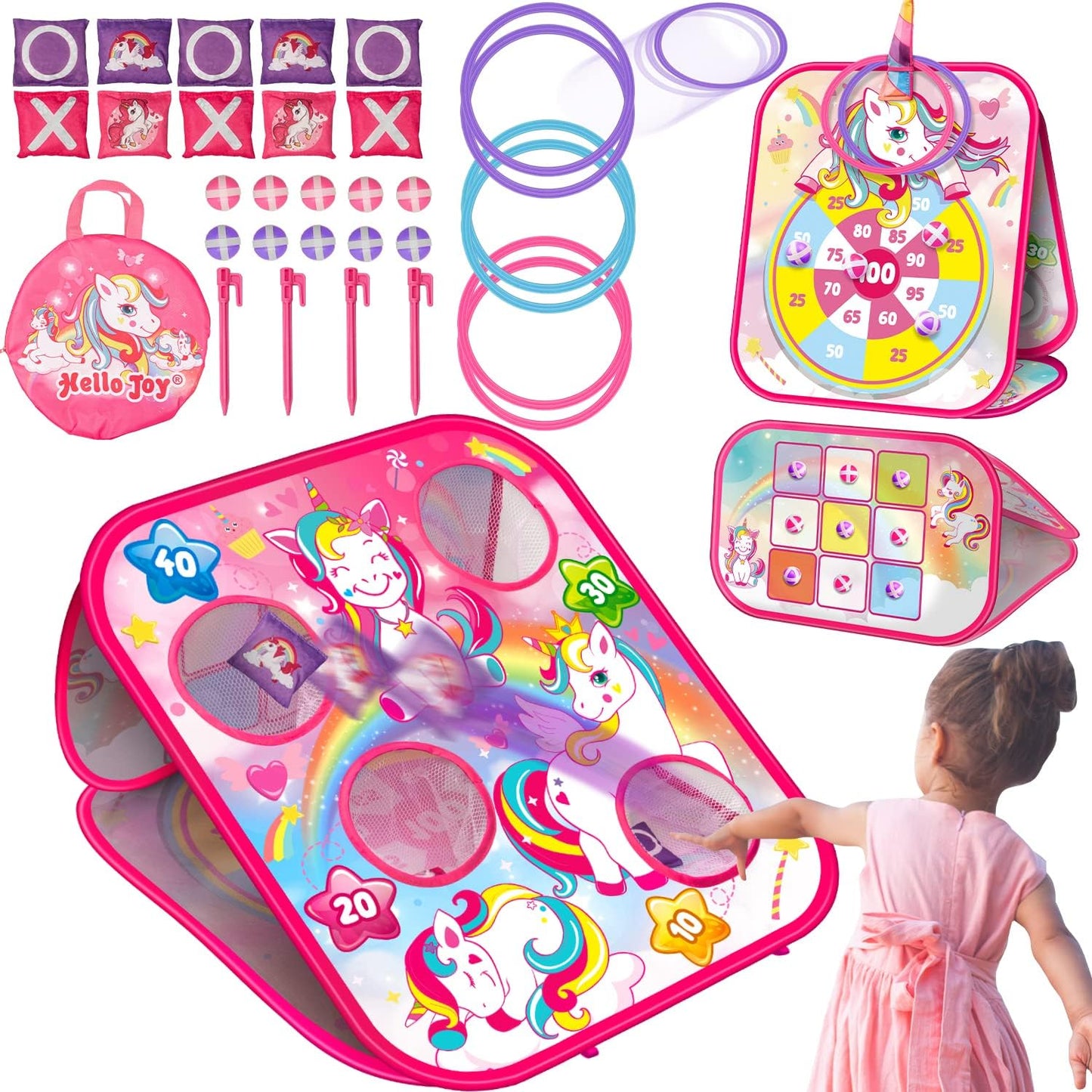 Bean Bag Toss Game for Kids - Cornhole Board Outdoor Toys for Toddlers -Party Activities Carnival Outside Yard Backyard Beach Lawn Games Toy for Kid Boys Girls Age 3 4 5 6 7 8 Year Old Birthday Gifts