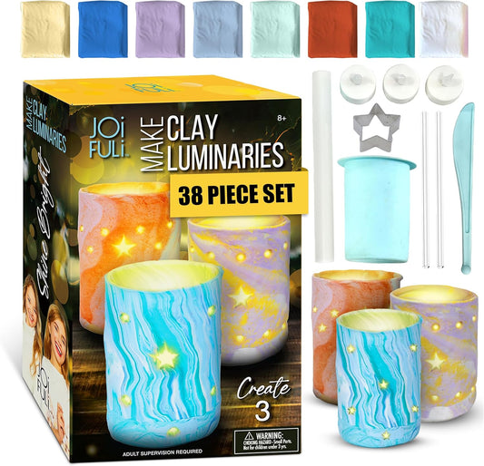 JOiFULi DIY Clay Luminaries Clay Craft Kit Gifts for Kids Girls Boys Teens for Kids Age 8 9 10 11 12