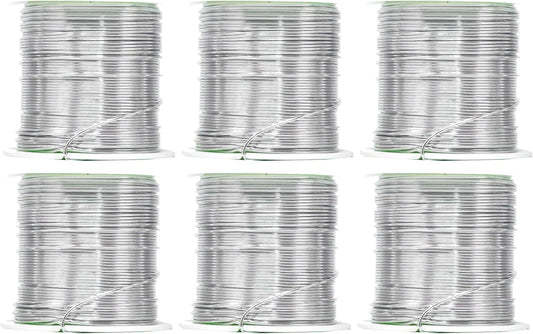 Mandala Crafts 20 Gauge Anodized Aluminum Craft Wire for Jewelry Making - 450 FT Colored Flexible Silver Combo Wire - Bendable for Bonsai Armature Crafting Sculpting