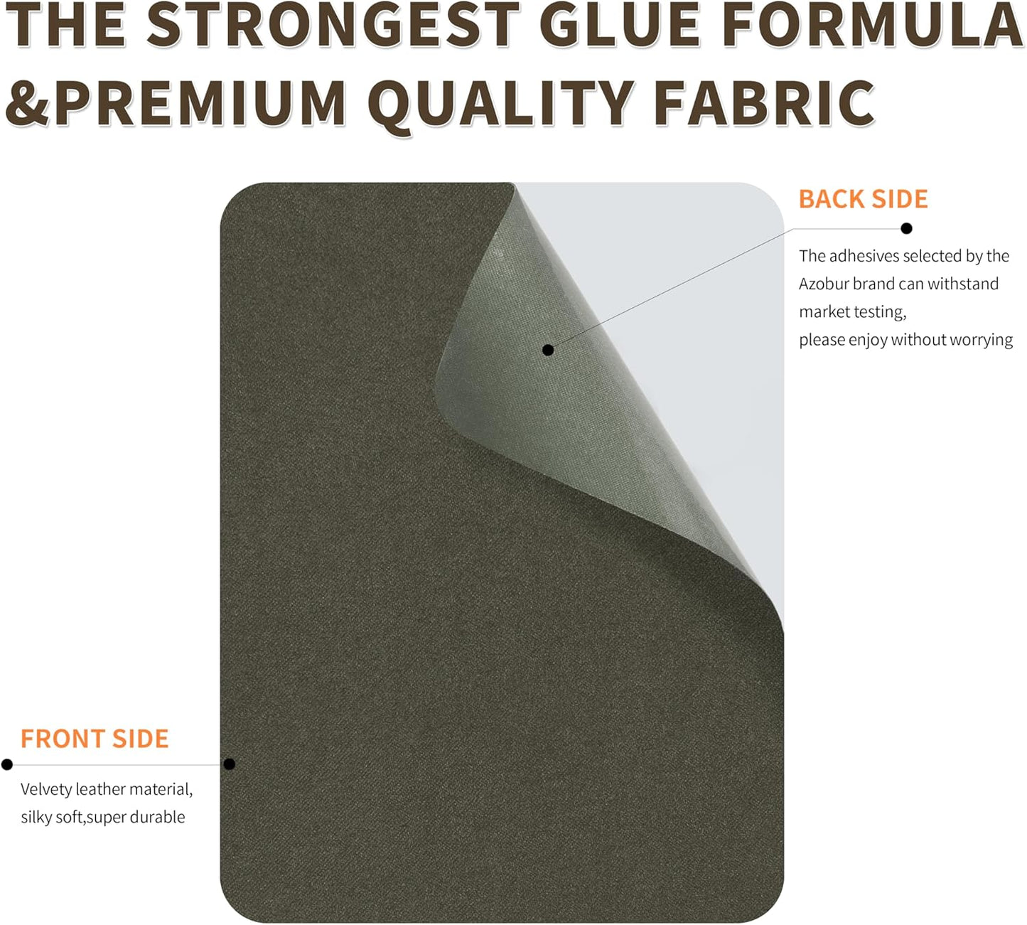 Azobur Sofa Fabric Repair Patch, 6 Piece Microfiber Patches, Self Adhesive Fabric Sofa Patch Repair Fabric, Luxurious Look, Quick Fix Sofa.（Olive Green）