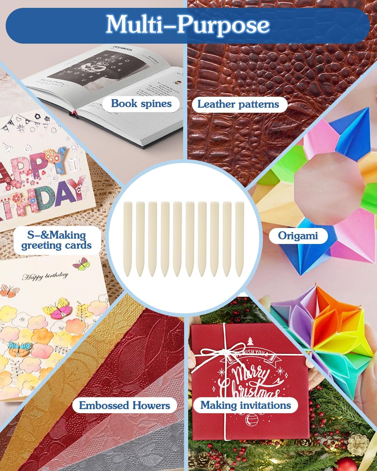 UCEC 20 Pack Premium Bone Folder Tool, Plastic Bone Folder Crafts Scoring Folding Creasing Paper Crafting Supplies Scrapbooking Tool for Paper Leathercrafts Bookbinding & DIY Card Making