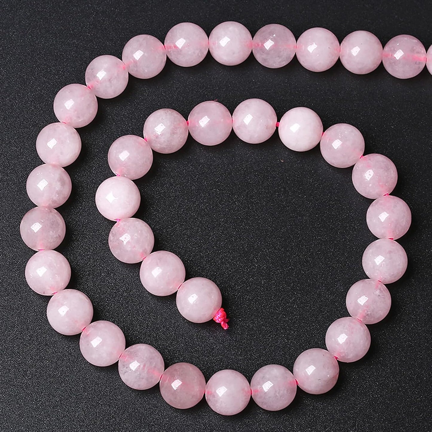 180pcs 4MM Natural Rose Quartz Stone Energy Healing Beads Round Loose Beads for Jewelry Making Bracelet Necklaces 2 Strands 32"