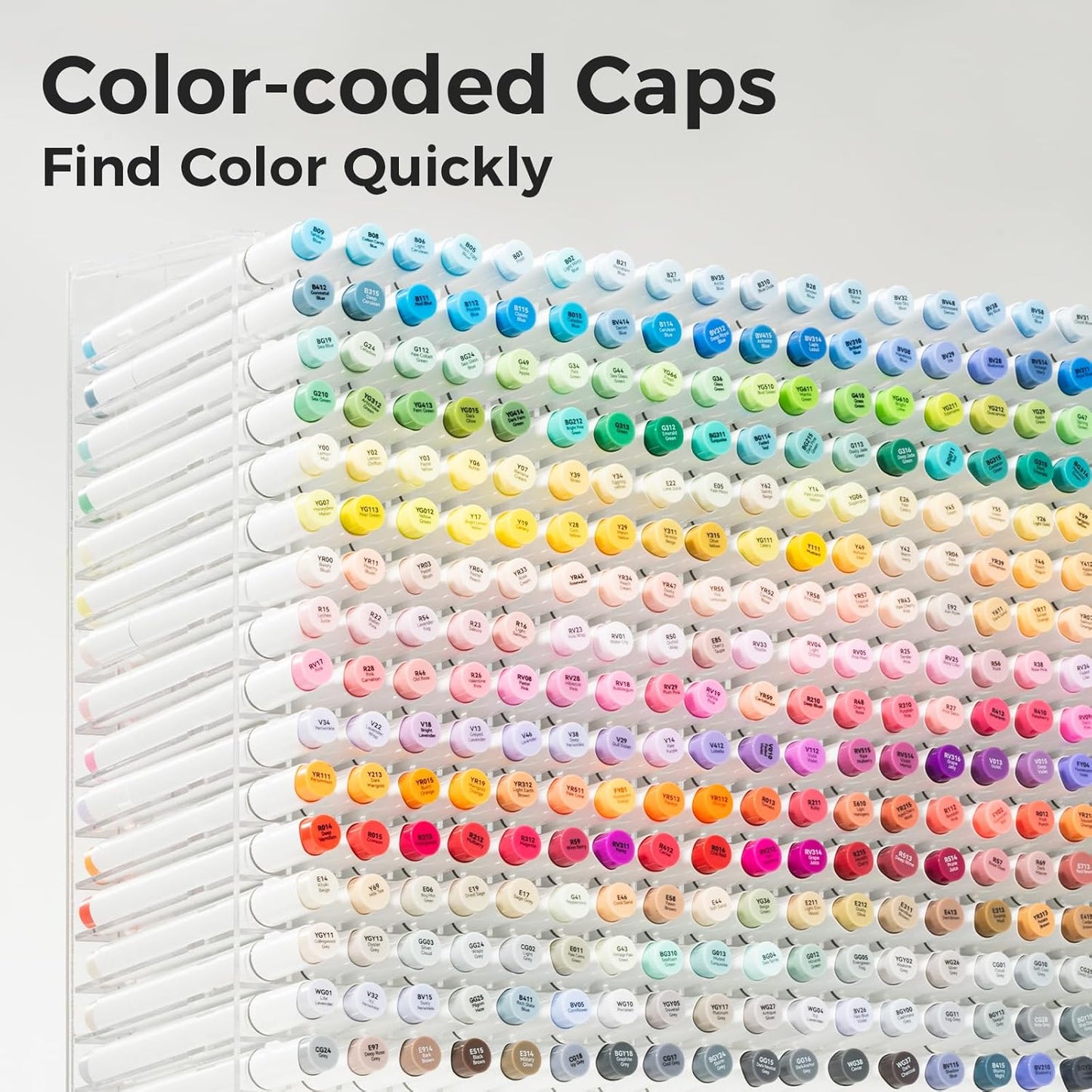 Ohuhu Alcohol Markers Brush Tip: 168-Color Double Tipped Art Marker Set for Artist Adults Coloring Illustrations -Honolulu B -Brush & Fine -Refillable