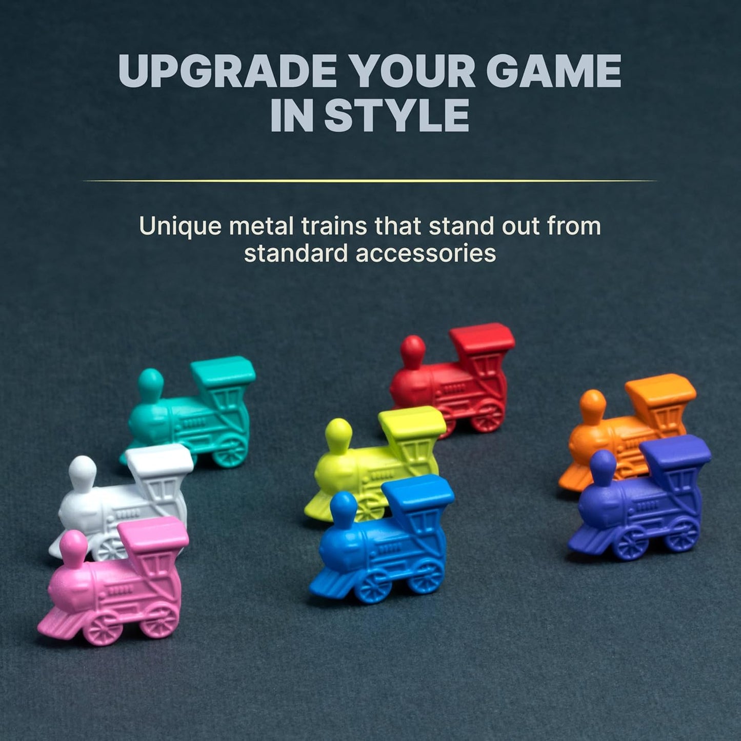 Queensell Dominoes Double 12 with 4 Holders + Wooden Hub + Score Pad + Metal Trains