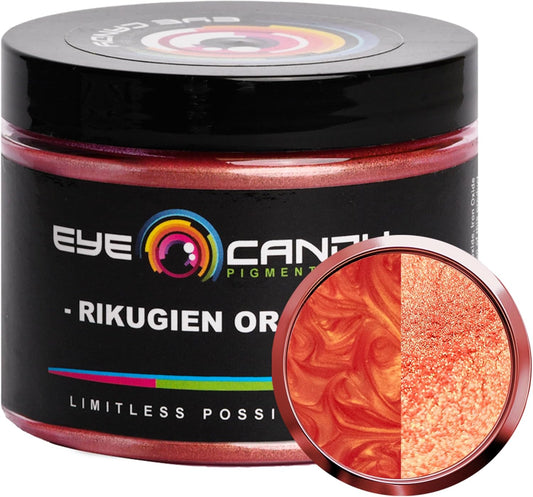 Eye Candy Pigments Premium Orange Mica Powder - Rikugien Orange (50gr) - for Epoxy, Resin, Soap, Paint, Woodworking, Acrylic Pouring, Bath Bombs, Fishing Lures - DIY Arts and Crafts Additive