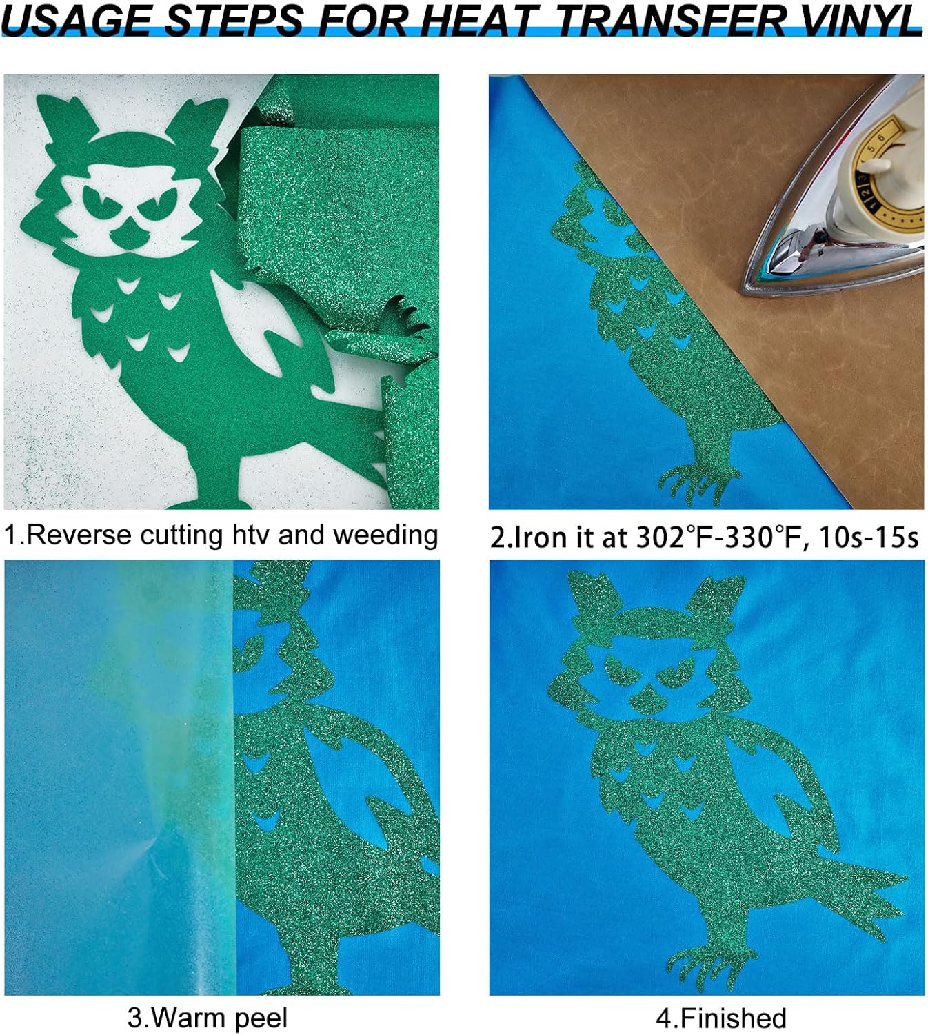 FUNKAKA Glitter Green HTV Heat Transfer Vinyl Rolls, 12" x 8ft PU Iron on Vinyl for T-Shirt Green Glitter HTV Vinyl for All Cutter Machines Easy to Cut & Weed for Heat Vinyl Design