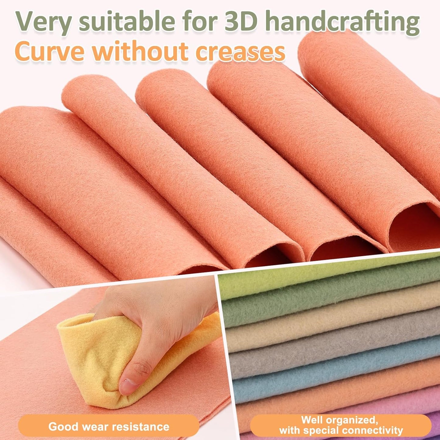 XSEINO 12 Rolls 8"x35" 1.4mm Thick Soft Felt Fabric Sheet 12 Assorted Morandi Series Colors Felt Pack for DIY Craft Sewing Squares Nonwoven Patchwork