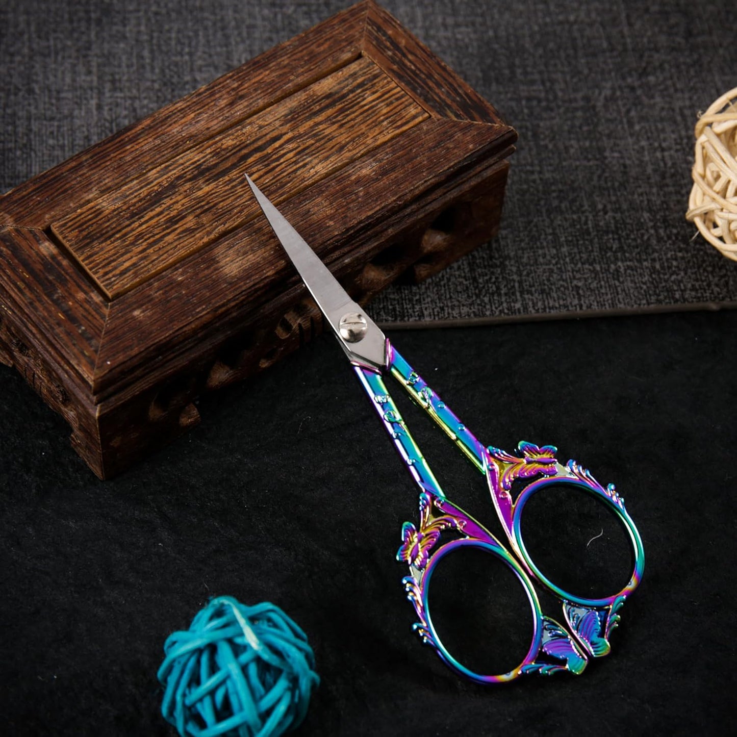 Small Embroidery Scissors with Cover -Cute and Comfortable handles with Sturdy and Sharp Tips for Precise Cutting, Sewing and Craft Supplies Kit