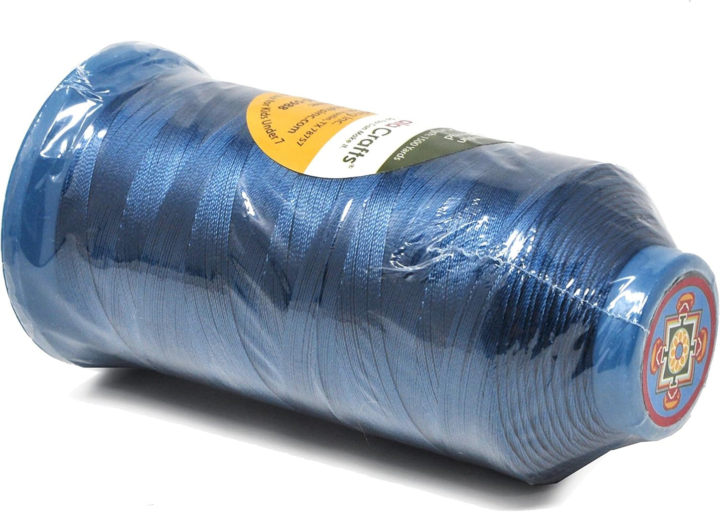 Mandala Crafts Bonded Nylon Thread Airforce Blue Heavy Duty Sewing Threads - 1500 YDs Size 69 210D T70 Tex 70 Thread for Leather Jeans Weaving Outdoor Marine Upholstery Threads