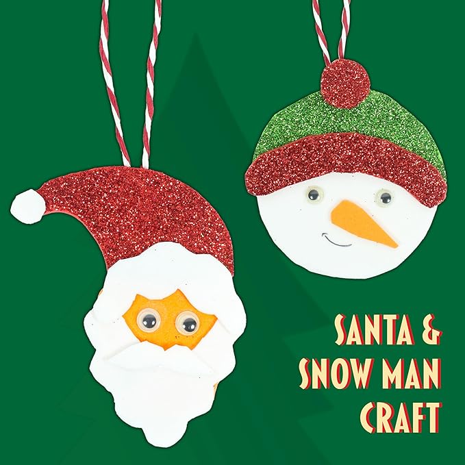 Butterfly EduFields Santa’s Craft Shop Christmas Activity Kit | Holiday Arts & Crafts Set for Kids Ages 4+ | Make 20+ Ornaments with Wood Painting, Bead Crafts & Gem Art | DIY Christmas Decoration Kit