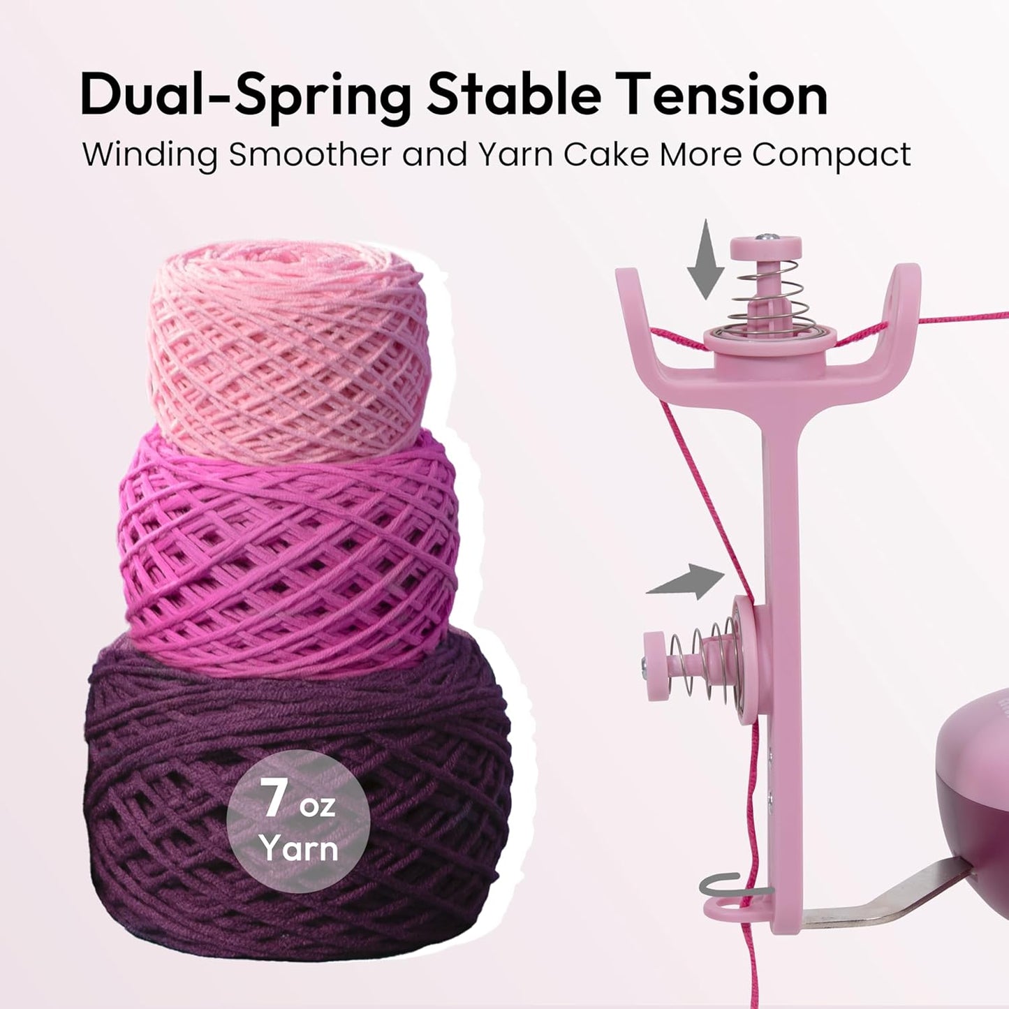 Etcokei Yarn Winder, Electric Yarn Ball Winder for Crocheting, Compact Yarn Cake Winder with Strong Tension Stepless Speed, Automatic Yarn Spinner Wool Winder, Ideal Helper for Knitting Lovers(Purple)