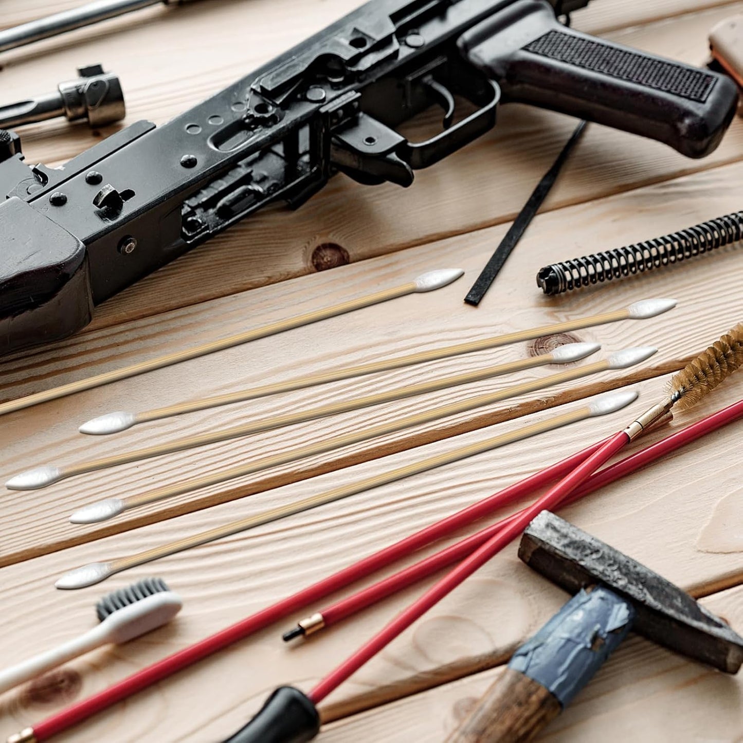 Eyxformula 200/400 Pcs Gun Cleaning Swabs with Double Pointed Tips, 6 Inch Sturdy Bamboo Sticks, Lint Free Long Cotton Swabs for Firearm Maintenance, Precision Cleaning Pistol, Rifle, Handgun, Shotgun