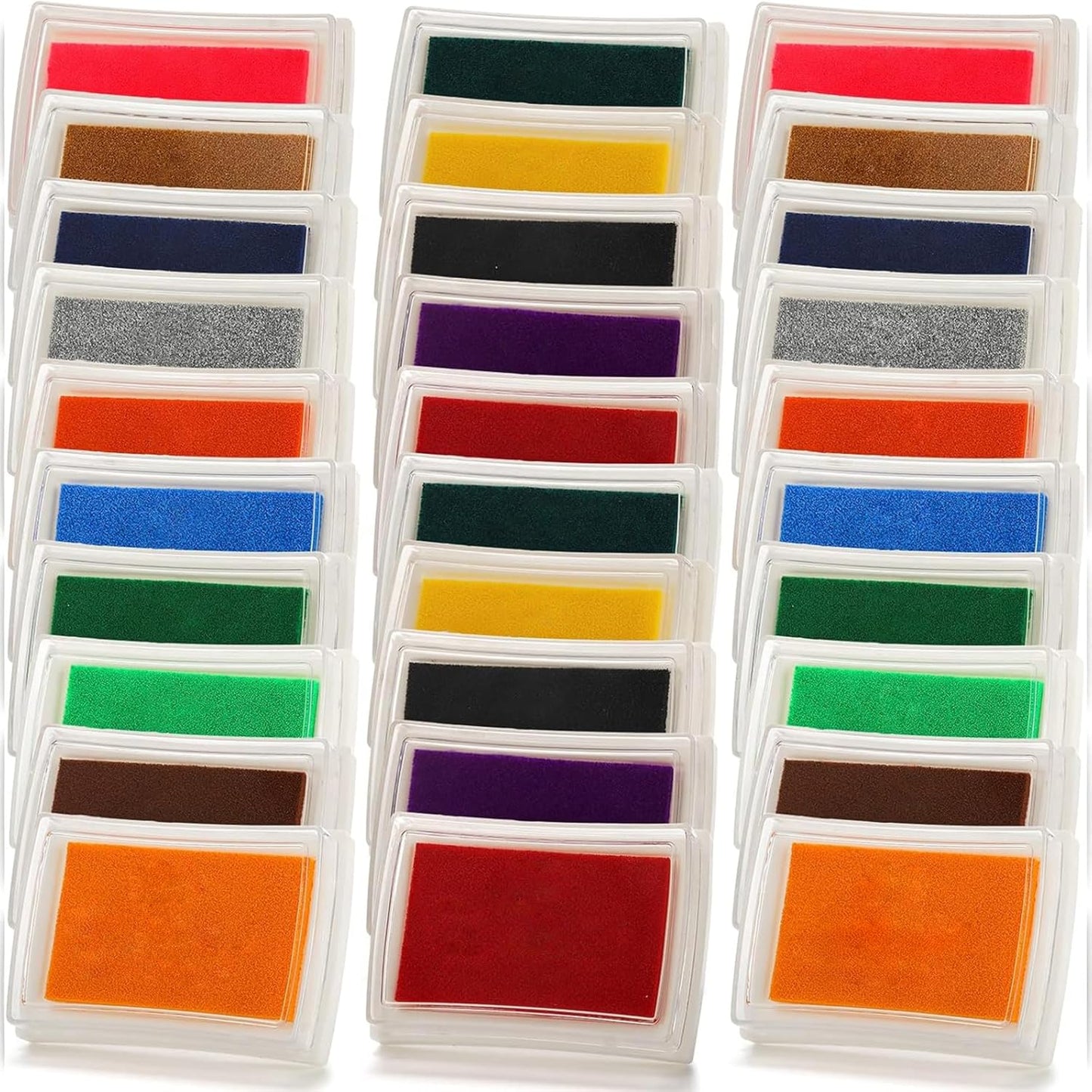 DEAYOU 30 Pack Craft Ink Pads, Washable Finger Stamp Pad for Rubber Stamps, Card Making, Paper, Wood, Fabric, Scrapbooking, DIY, Children, Adult, 15 Colors