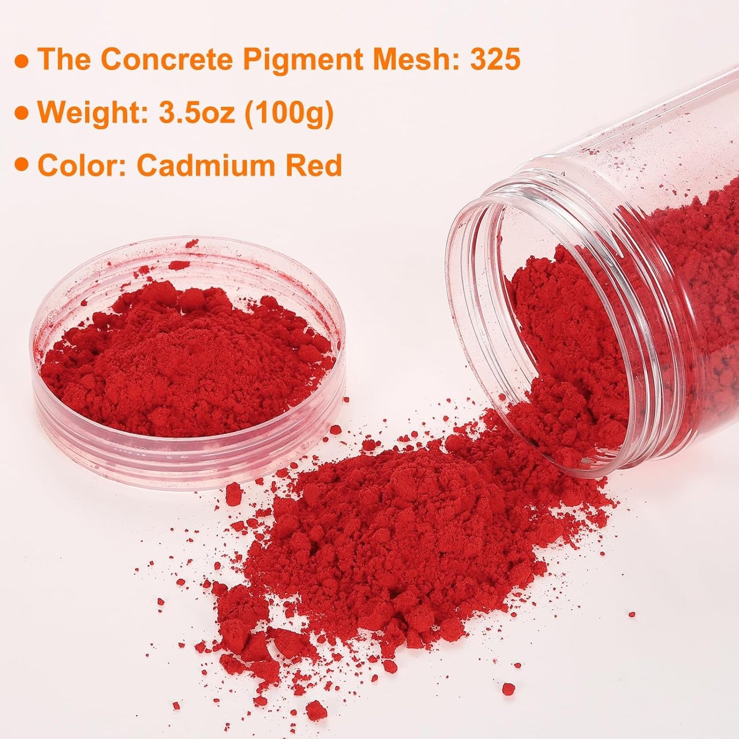 HARFINGTON Iron Oxide Powder Concrete Pigment 325 Mesh 3.5oz (100g) Iron Oxide Grout Pigment for Pastel Tile Paint Concrete Cement, Cadmium Red