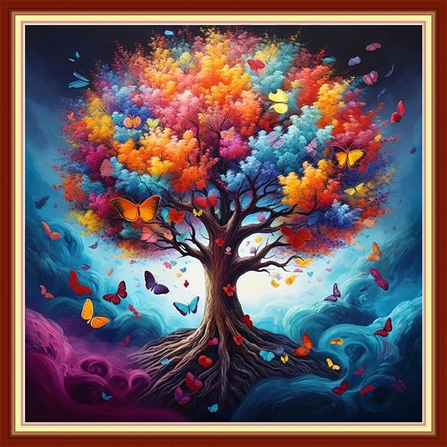 Dooxvey Cross Stitch Kit for Adult Beginners - Full Range of Stamped Kits - 11CT Cross Stitch Patterns - Tree of Life - 18x18 inch