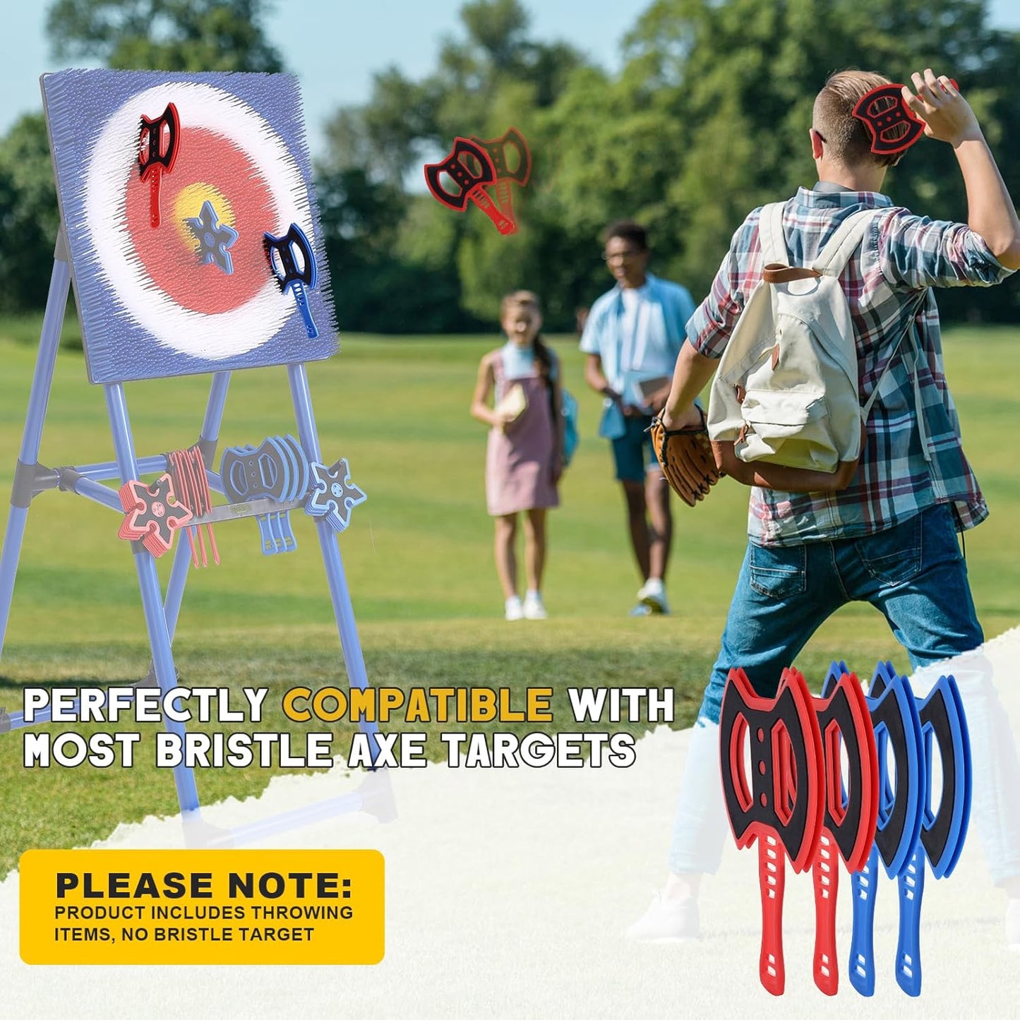 Throwing Axe for Axe Throwing Game for Backyard, Throwing Axe Set with Throwing Star for Outdoor Games, Durable and Fun for All Ages