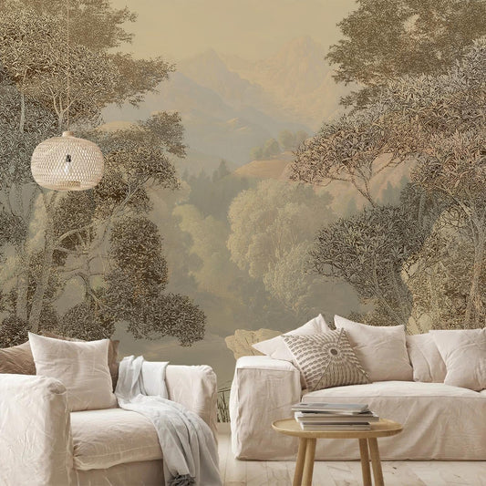 AFZEVEB-Tropical Jungle Wallpaper Landscape Tree Wall murals for Bedroom 114"x74"(Not Peel and Stick)