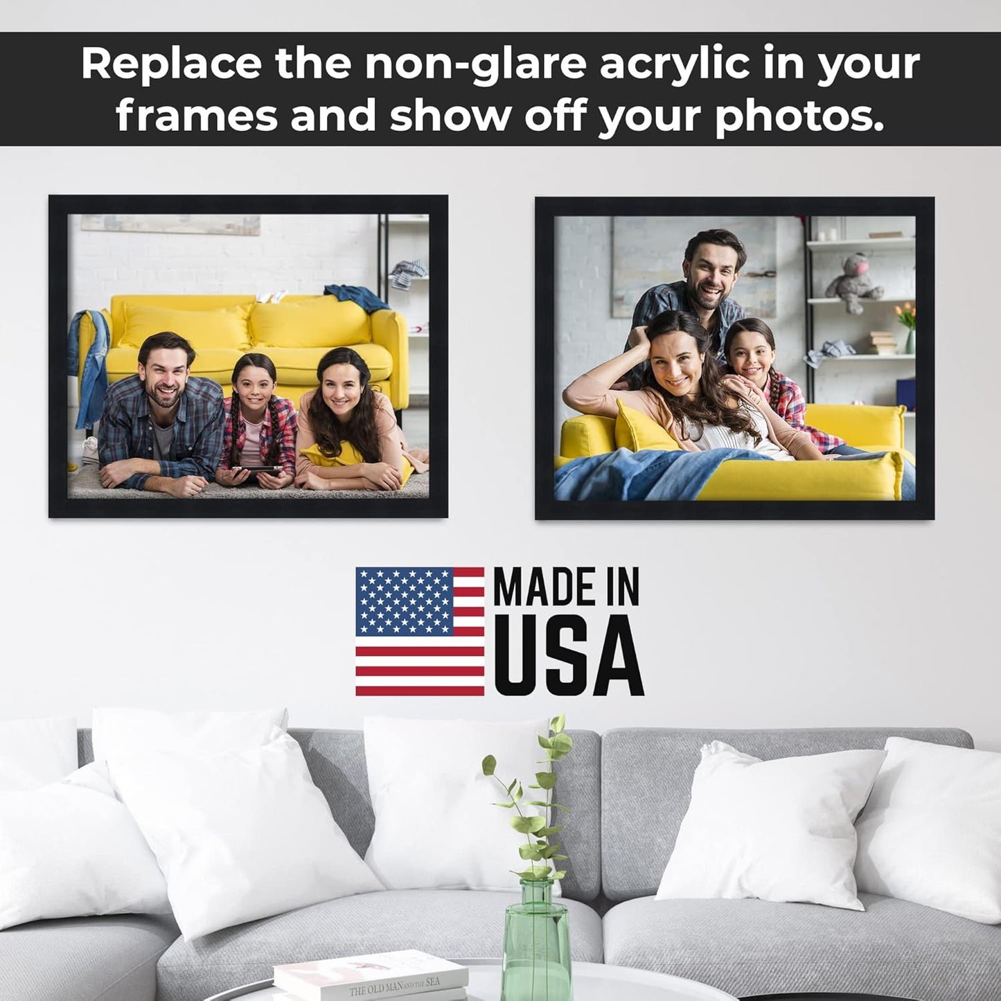 Non-Glare Acrylic Replacement for 8x16 Picture Frame, Replacement Plexiglass for 8x16 Photo Frame, UV-Resistant Non-Glare Acrylic Cover Sheet