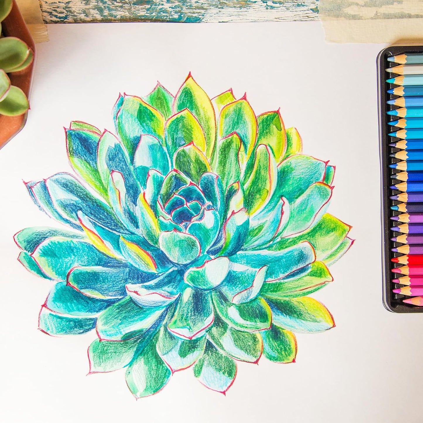 PATIKIL Watercolor Pencil, 6Pcs Water Soluble Pencils for Blending, Coloring, Sketch Drawing, Painting, Light Yellow