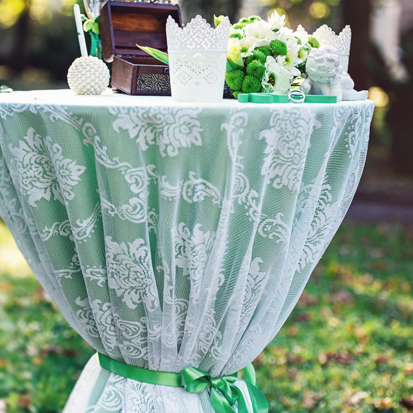 LIUYAXI Double Faced Green Satin Ribbon, 1-1/2" X Continuous 25 Yards, Ribbons Perfect for Gift Wrapping Wedding DIY Craft Bow Making & Other Projects