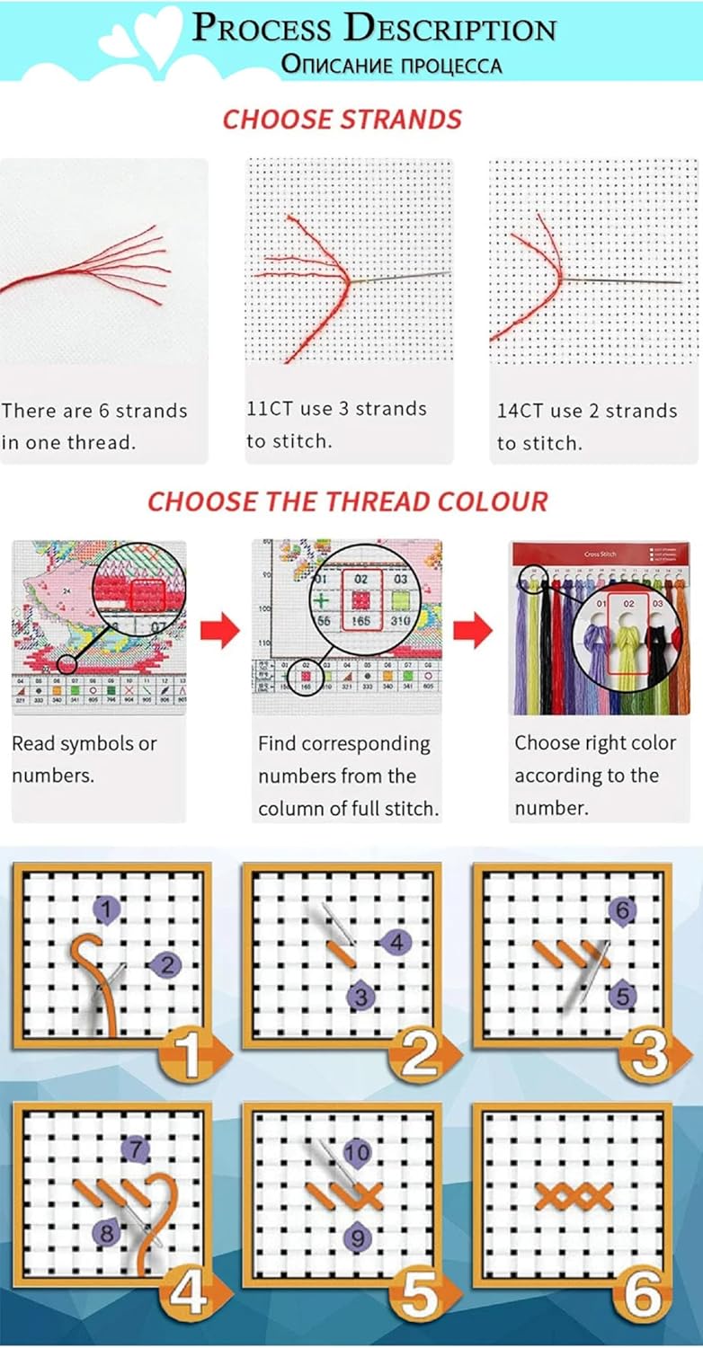 Hopeart Stamped Cross Stitch Kits for Beginner Embroidery Kits for Beginners Adults DIY 11CT Cross Stitch Patterns Needlepoint Kits Crossstitching Kits-Colorful Tree 16x20 inch