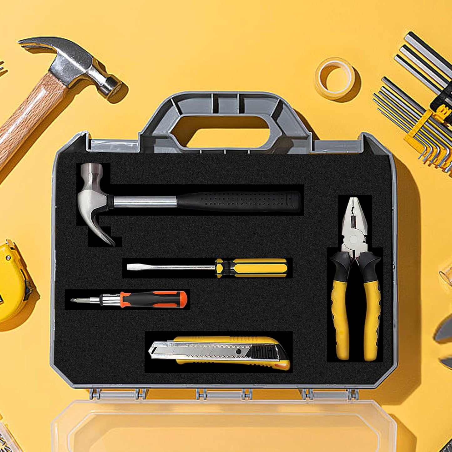 DECOHS 8 Pcs Polyurethane Foam Sheets- 2 Sizes Cuttable Foam Inserts for Cases- Packing Foam Pads for Toolbox Camera Storage and Crafts