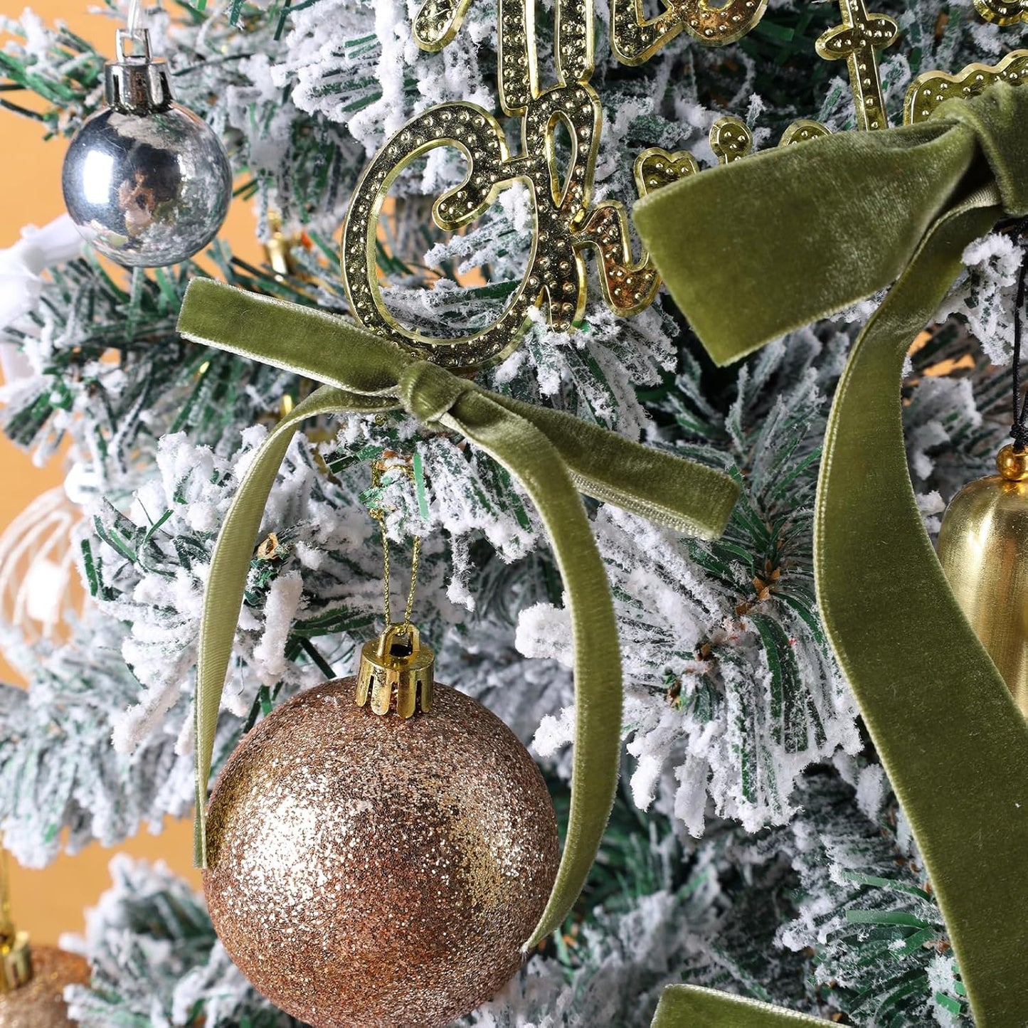 LaRibbons Thin Velvet Ribbon 3/8 Inch x 25 Yards, Moss Green Velvet Ribbon for Christmas Tree, Gift Wrapping, Wreath Bow, Outdoor Decoration