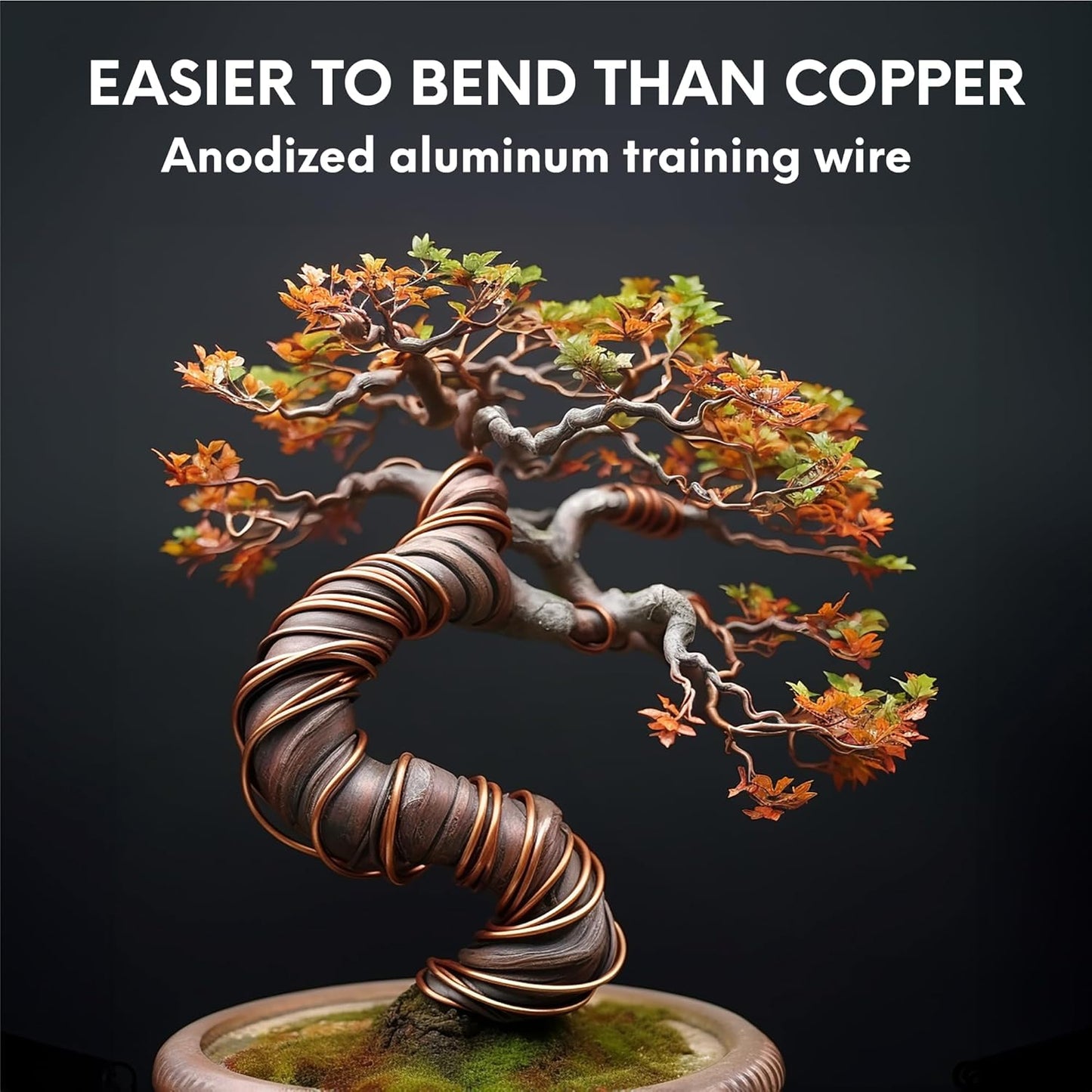 UTILE Bonsai Wire - Armature Aluminum Wire 100 ft 18 Gauge 1.2 mm Bonsai Training Wire, Tree Kit, Plant, Sculpting, Crafts, Bendable, Gardening, Beading and Jewelry Making (Copper, Brown)