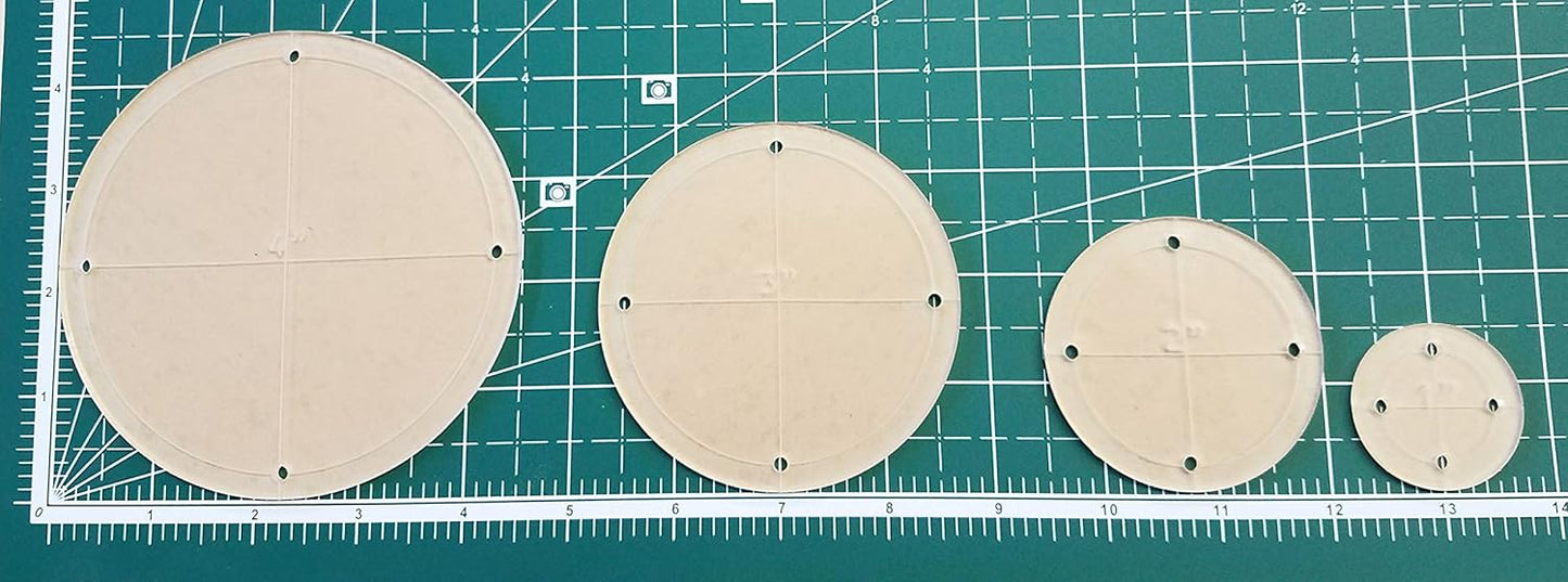 Hexagon, Circle, and Square Acrylic Quilting Templates - 12 Pieces with 4", 3", 2", 1" Sizes - 1/4" Seam Allowance - Durable Clear Acrylic for Quilting, Patchwork, Sewing, & DIY Projects