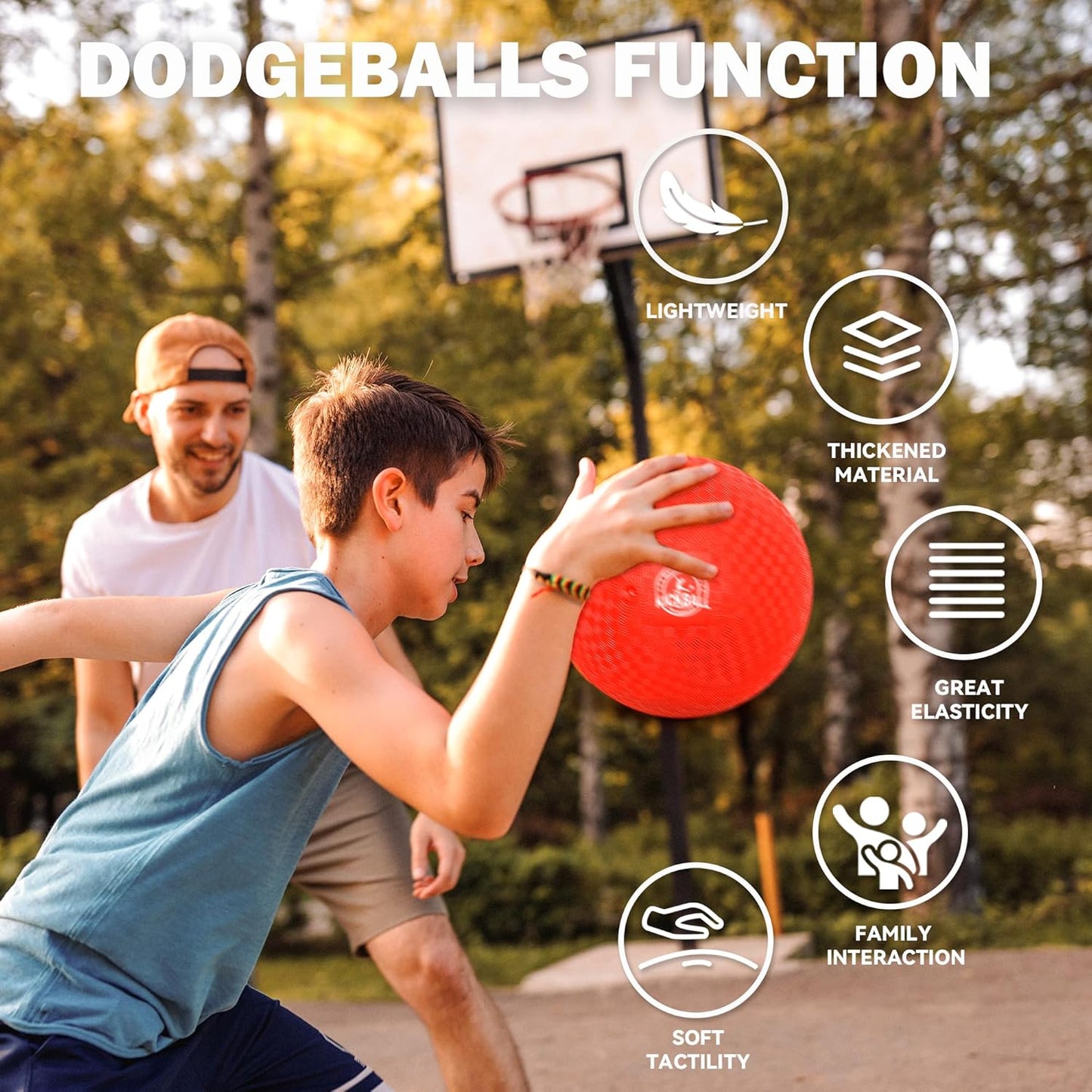 8.5 Inch Kickball Set, Dodgeballs 6 Pack,12 Pack,Playground Balls for Kids&Adults, Bouncy Balls Includes Pump and Storage Bag, Handball for Outdoor & Indoor Games, Boys and Girls Gift with Gift Box