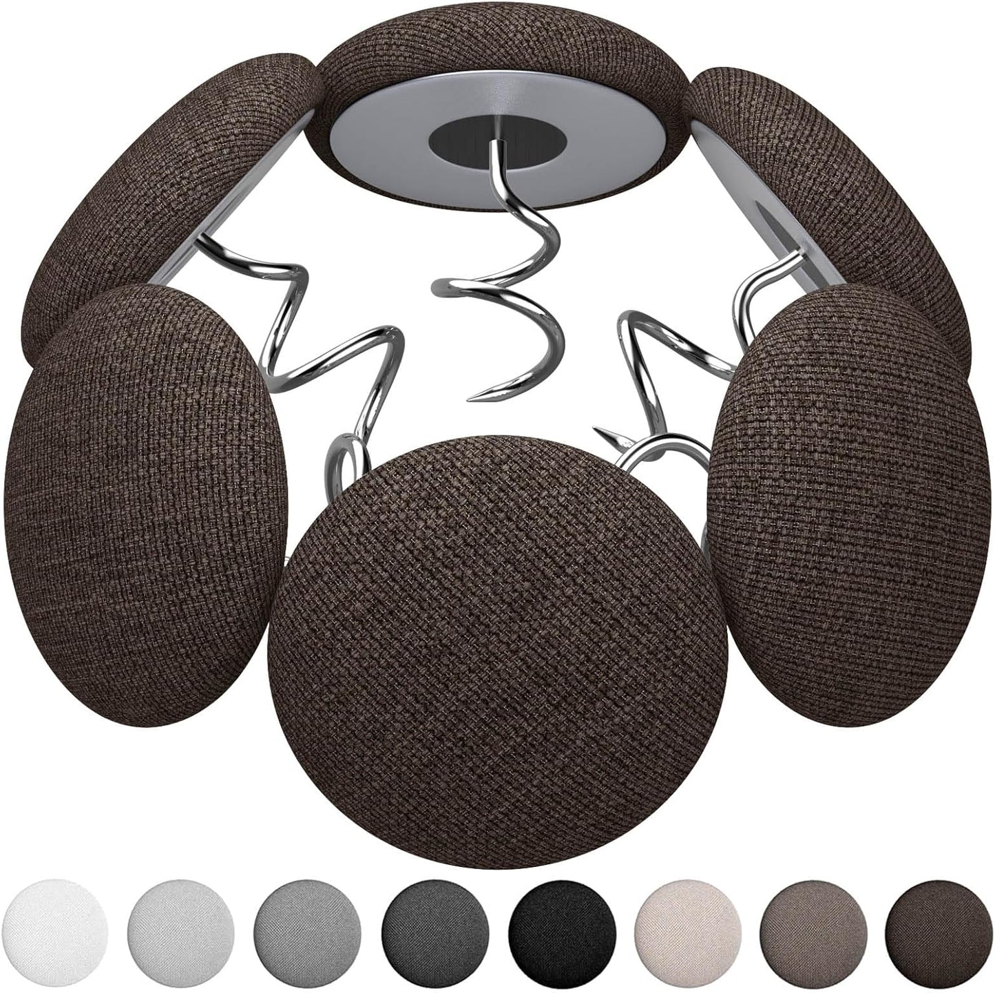 12 Colors Fabric Covered Button Twist Pins Dust Ruffle Pins- for Sofa，Upholstery，Armchair Caddies, Armrest Covers,Bed Skirts, Slipcovers, Headliners (Dark Brown, 12)