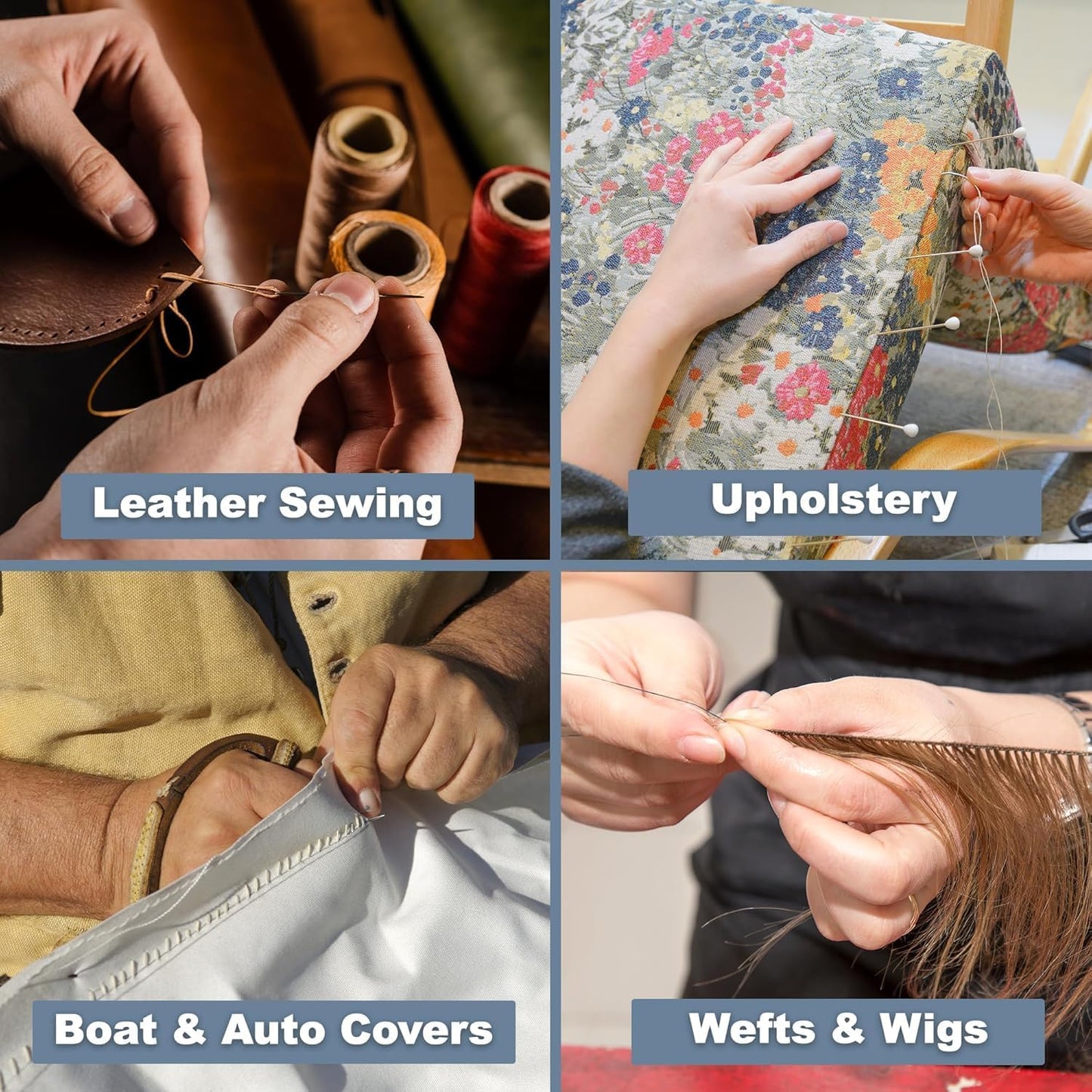 Mandala Crafts Lilac Heavy Duty Thread -1500 Yds Tex 90 Thread for Sewing Drapery Jeans Leather Hair Outdoor Marine Upholstery