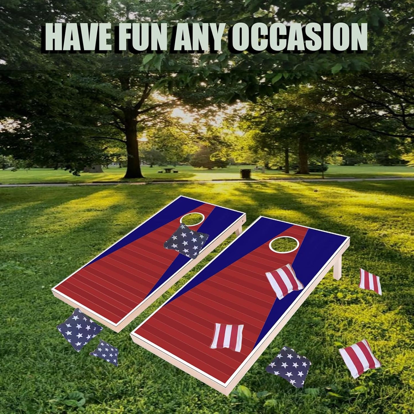 4×2FT Cornhole Board Set,Wooden Corn Hole Games for Adults Bean Bag Toss Game Set, with Corn Hole Bags Set 8,2 Cornhole Boards and a Carrying Case for Wedding/Party/Outdoor/Hiking/Yard