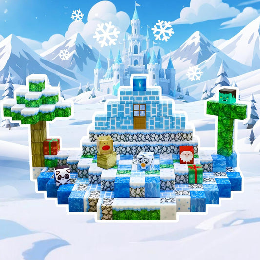 Aleath 100PCS Magnetic Building Blocks-for Kids, Chirstmas Build Magnet World Set for 3-10 Years Old Boys & Girls Magnetic Building Toys for Toddler (Ice)