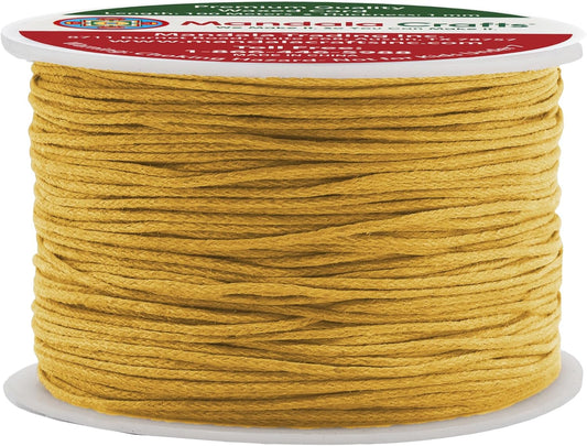 Mandala Crafts 1mm 109 Yards Gold Cotton Waxed Cord for Jewelry Making Bracelet Cord Waxed String - Beading String Thread Jewelry Cords for Necklaces String