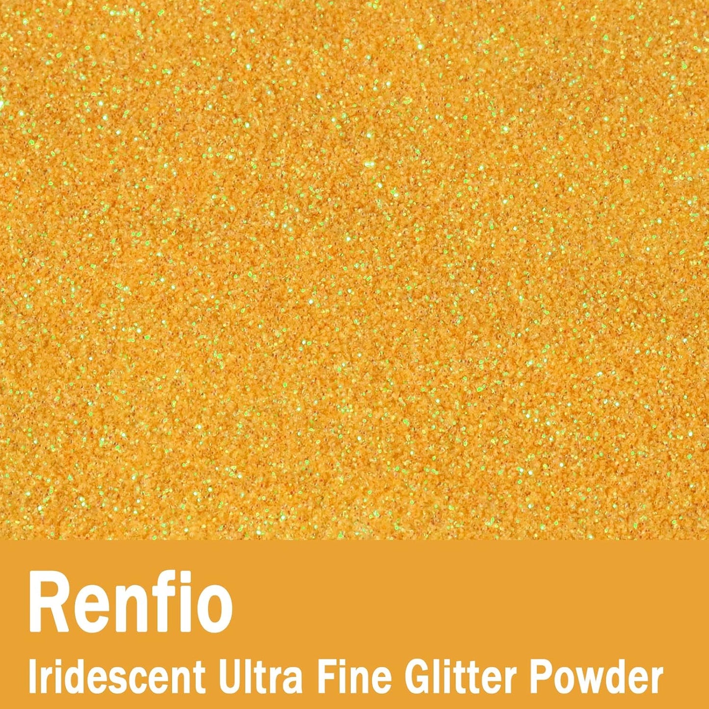 Renfio Iridescent Ultra Fine Glitter Powder Resin Supplies Glitters 1.94 Oz (55g) PET Flake Crafts Sequins 1/128" 0.008" 0.2mm Epoxy Chips Flakes for Tumblers Slime Olympic Decorations - Yellow