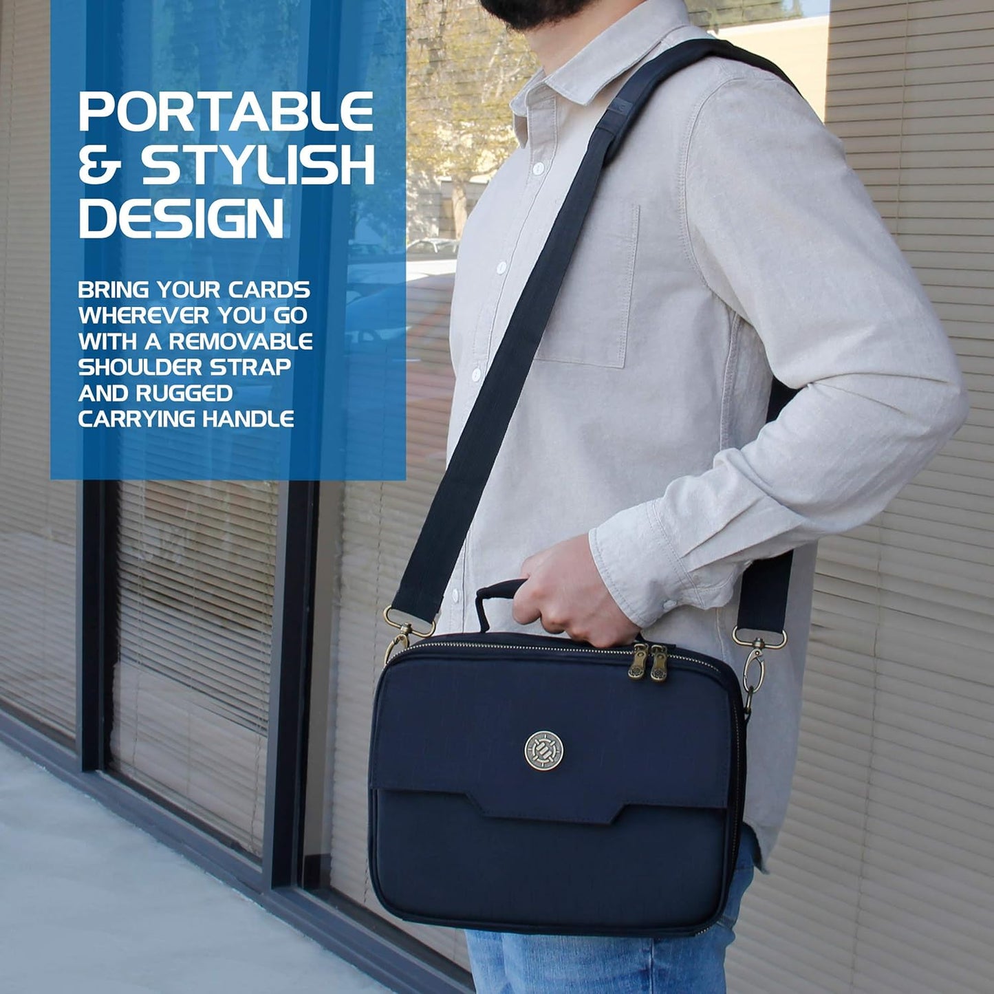 ENHANCE MTG Card Box Storage Case - Deck Holder Card Carrying Case Bag Compatible with Magic MTG Cards , Card Games, Cards Against Humanity - Pencil Loops , Pocket for Dice, & Tokens