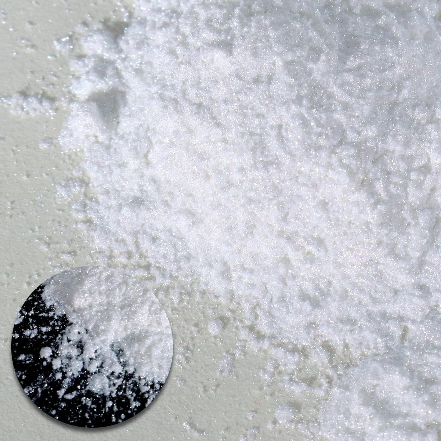 Ceya Interference Mica Powder, 1.8oz/ 50g Ice White Chrome Nail Powder, Cosmetic Grade Pearlescent Effect Color Shift Pigment for Epoxy Resin, Makeup Shimmer, Nail Polish, Soap Candle Making, Slime