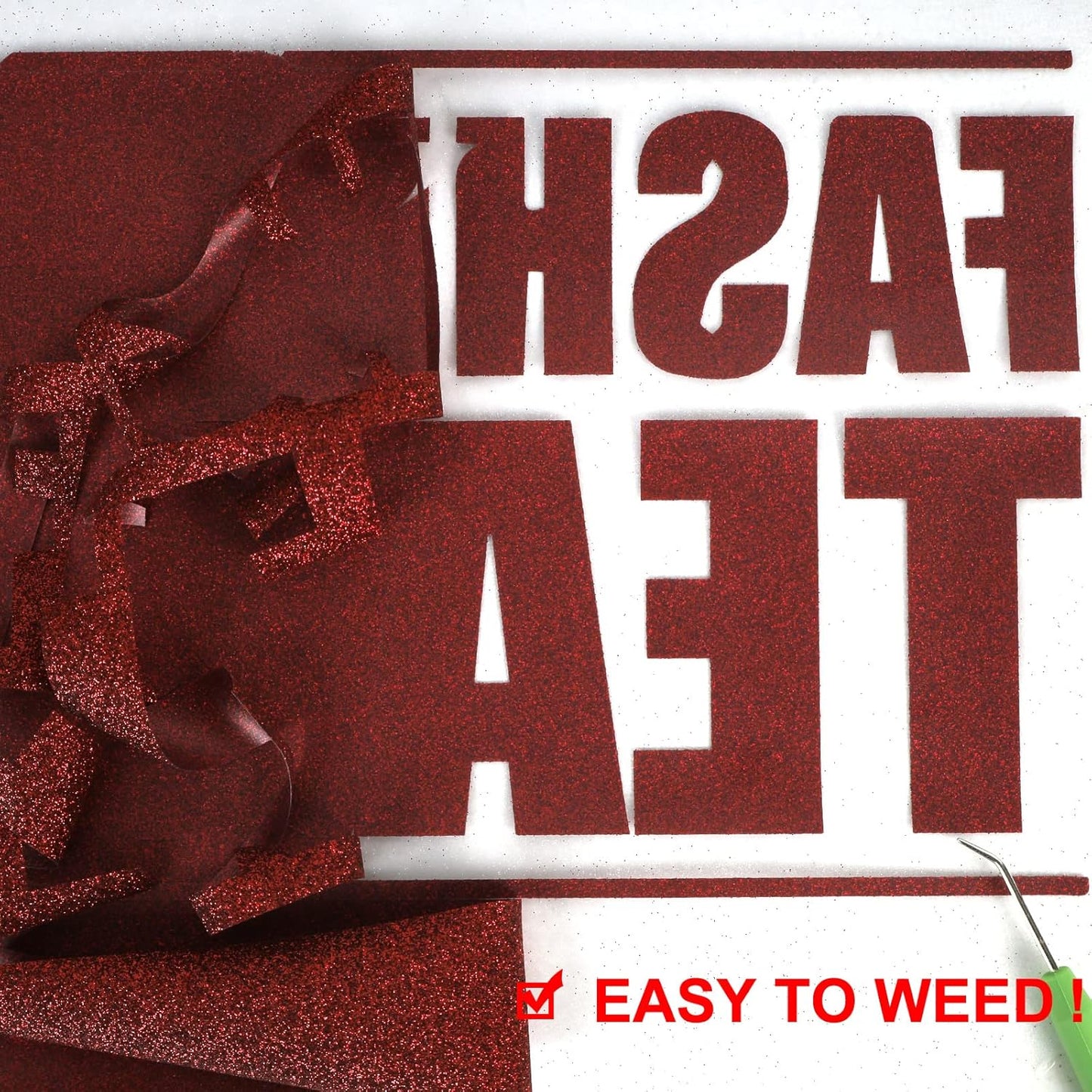 FUNKAKA Glitter Heat Transfer HTV Vinyl Bundle, 12 Rolls 12" x 3ft Iron On Vinyl for T-Shirt 12 Assorted Colors Glitter HTV Vinyl for All Cutter Machines Easy to Cut