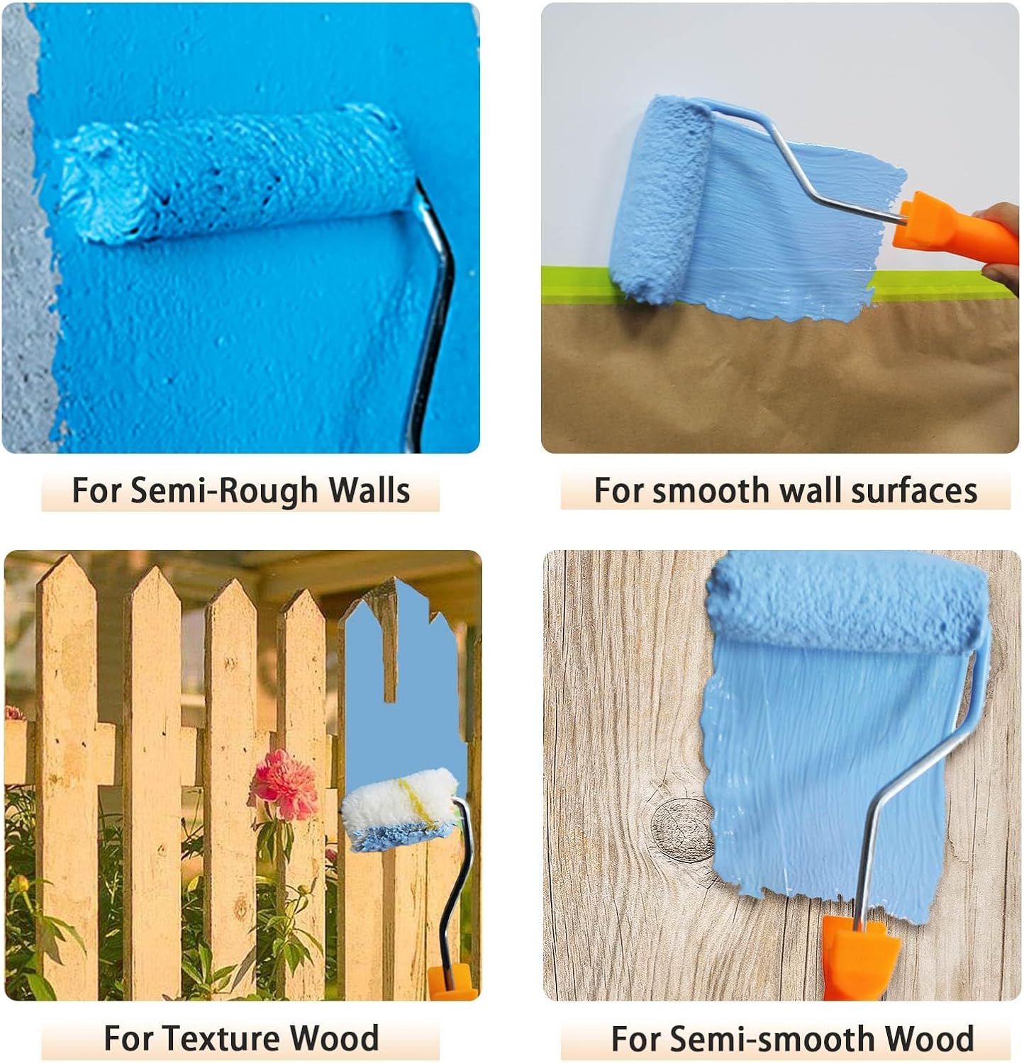 10 Pieces Paint Roller Cover with Frame Set, 2 inch Microfiber Roller Covers, Washable Covers for Roller Frame, House Painting Supplies, Naps for Paint Roller Brush for Painting Walls Ceilings