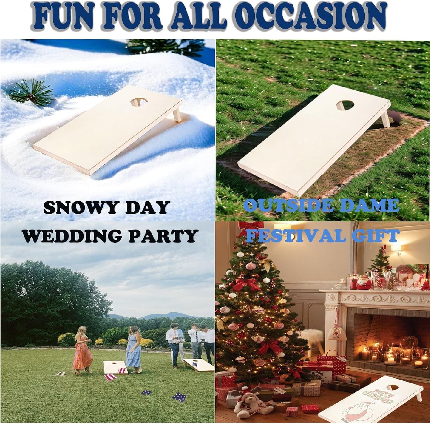 4×2FT Cornhole Board Set,Wooden Corn Hole Games for Adults Bean Bag Toss Game Set, with Corn Hole Bags Set 8,2 Cornhole Boards and a Carrying Case for Wedding/Party/Outdoor/Hiking/Yard