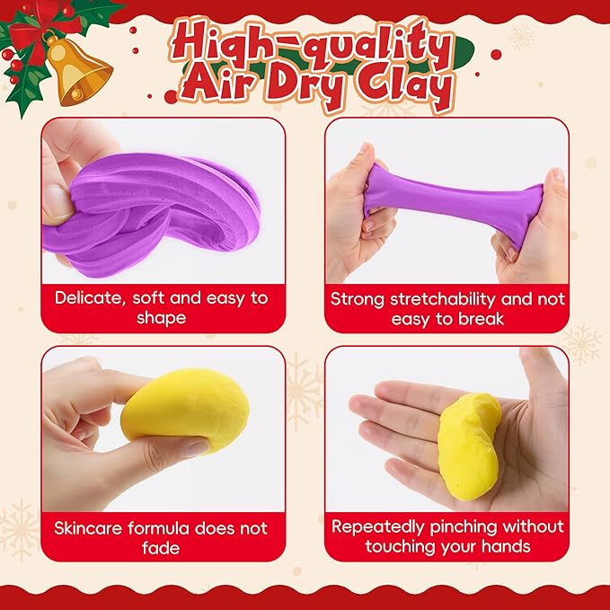 Air Dry Clay, 12 Boxs Modeling Clay for Kids, DIY Art Crafts Toy Gift Air Dry Clay Kit for Boys & Girls Ages 3 4 5 6 7 8 9 10 12