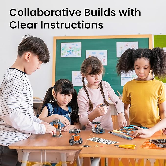 AOHU Solar Robot Building Kit Christmas STEM Gift for Boys Aged 8-13, DIY 15-in-1 Educational Science Building Toy, Solar or Battery Powered Robotic Set for Children Birthday with 212 Pieces