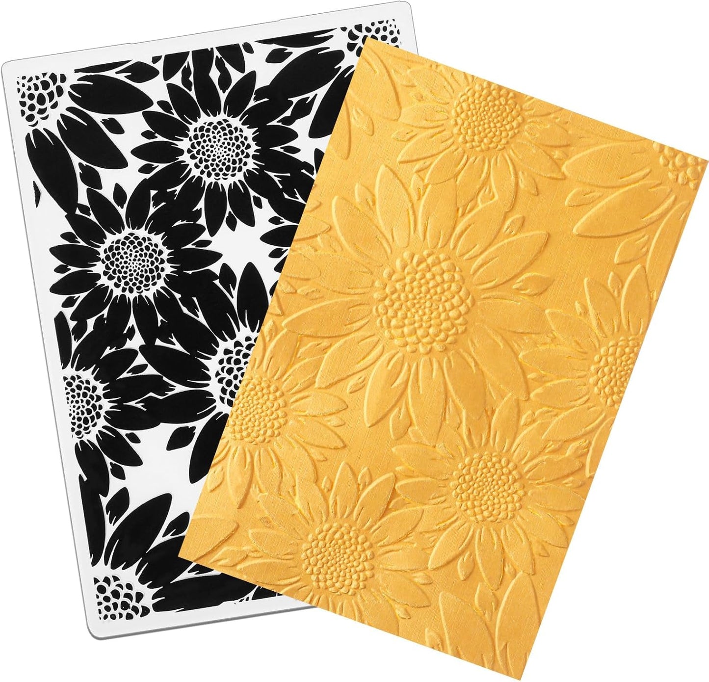 Geiserailie 1 Pcs Embossing Folders Embossing Machine Template Paper Card Folders for Christmas Card Making DIY Flower Scrapbook Photo Album Craft Decoration 5.9 x 4.1 Inch (Sunflower Style)