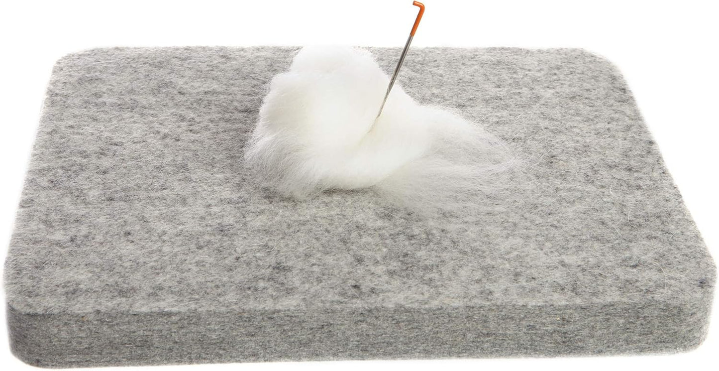 Made in USA, Needle Felting Pad, 8 x 10 x 1 inch, 100% Natural Wool, Firm, for Precision Felting