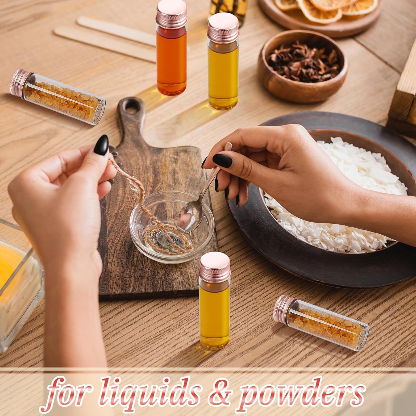 100 Pcs Small Clear Vials Spice Mini Jars with Lids Mini Glass Bottles with Screw Aluminum Metal Caps Tiny Jars Sample Containers for Powder Cream Cosmetic Jewelry Wedding (15 ml,Rose Gold)