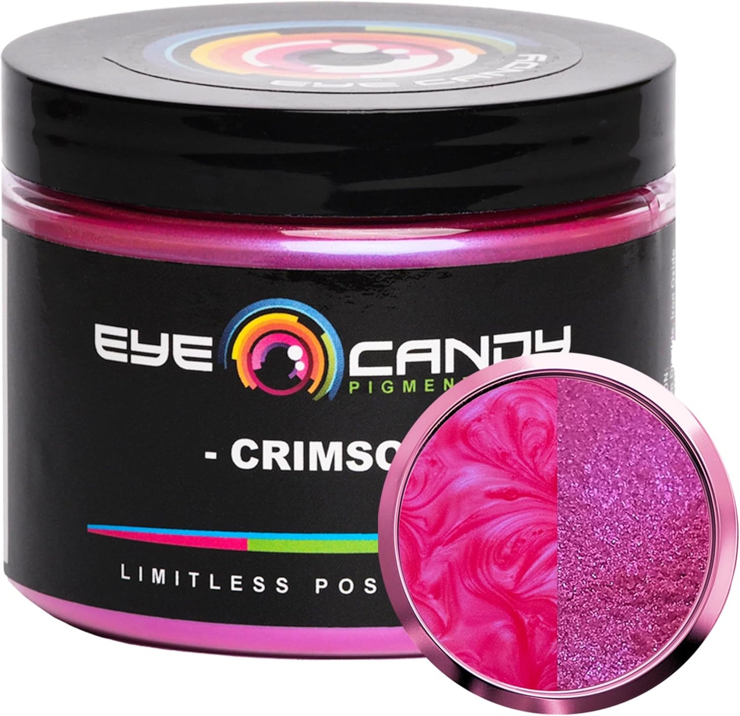 Eye Candy Pigments Premium Red Mica Powder - Crimson (50gr) - for Epoxy, Resin, Soap, Paint, Woodworking, Acrylic Pouring, Bath Bombs, Fishing Lures - DIY Arts and Crafts Additive