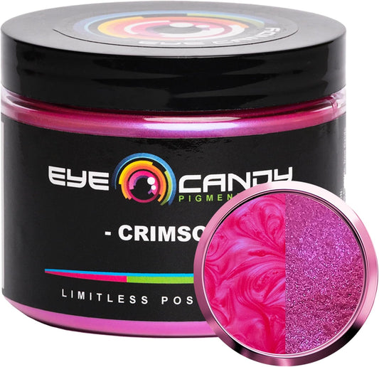 Eye Candy Pigments Premium Red Mica Powder - Crimson (50gr) - for Epoxy, Resin, Soap, Paint, Woodworking, Acrylic Pouring, Bath Bombs, Fishing Lures - DIY Arts and Crafts Additive