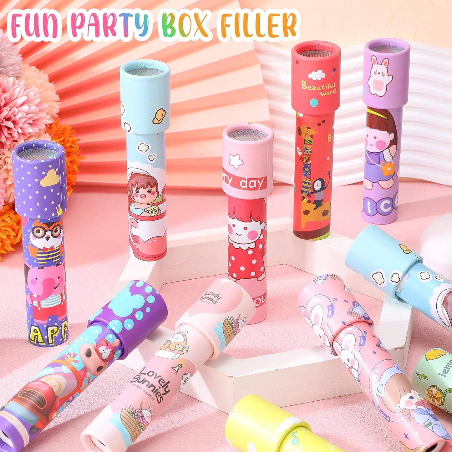 Chivao 30 Pcs Classic Kaleidoscopes Kids Vintage Toys, Return Gifts for Kids Birthday Mini Kaleidoscope Kit for School Classroom Prizes, Stock Stuffers Bag Fillers, Random Colors(Elegant Style)